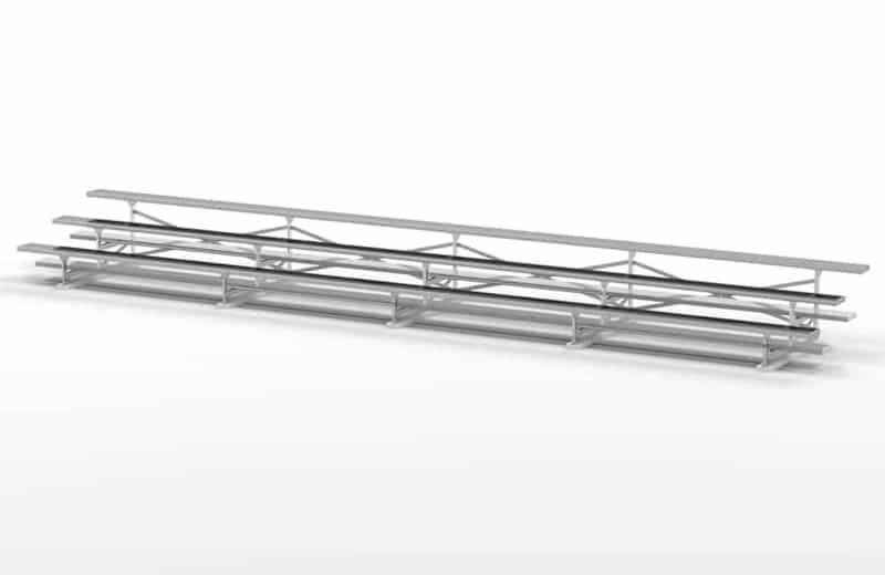 3 Row Aluminum Bleacher | 27' Length | 54 Seat