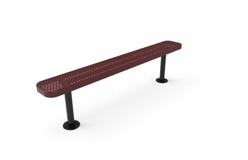 4' Punched Steel Bench No Back - Surface Mount