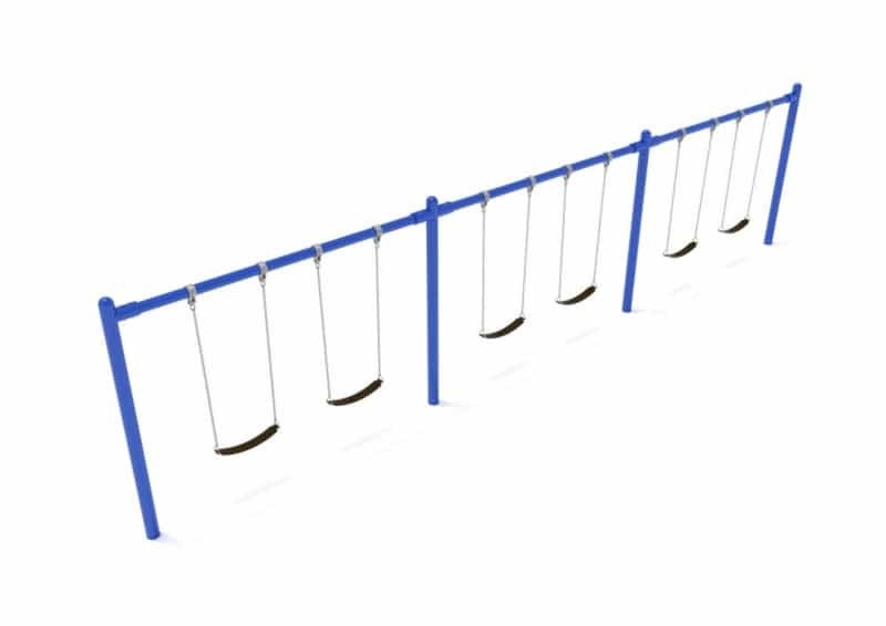 8 Feet High Elite Single Post Swingset - 3 Bays
